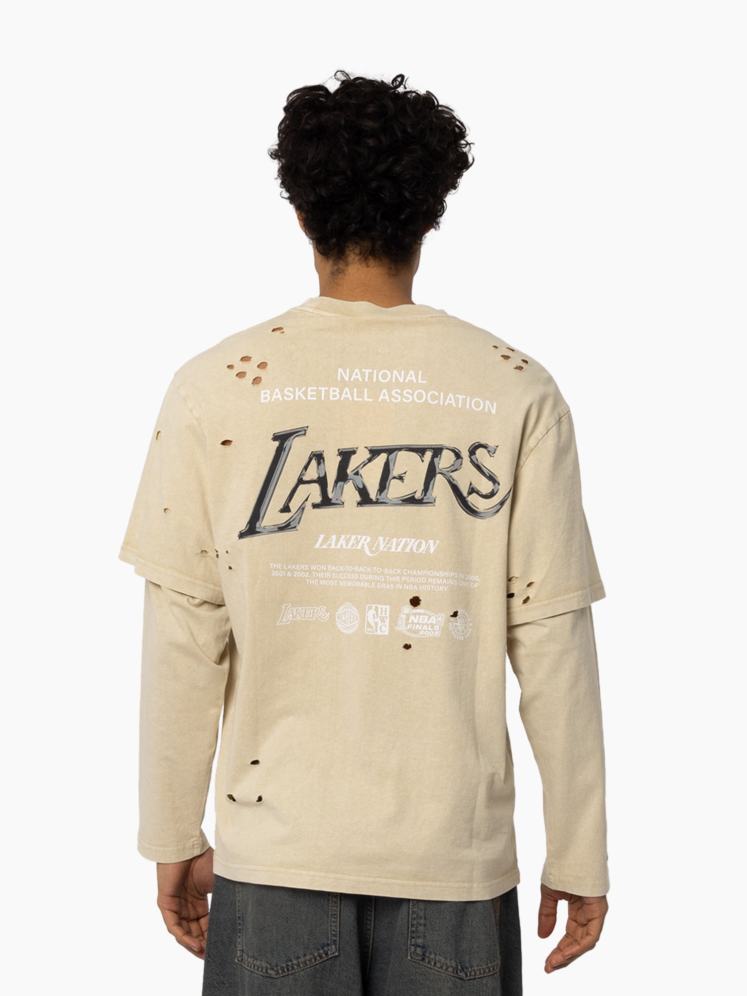 MITCHELL & NESS LAKERS CHROMED MOCK LONG SLEEVE