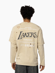 MITCHELL & NESS LAKERS CHROMED MOCK LONG SLEEVE