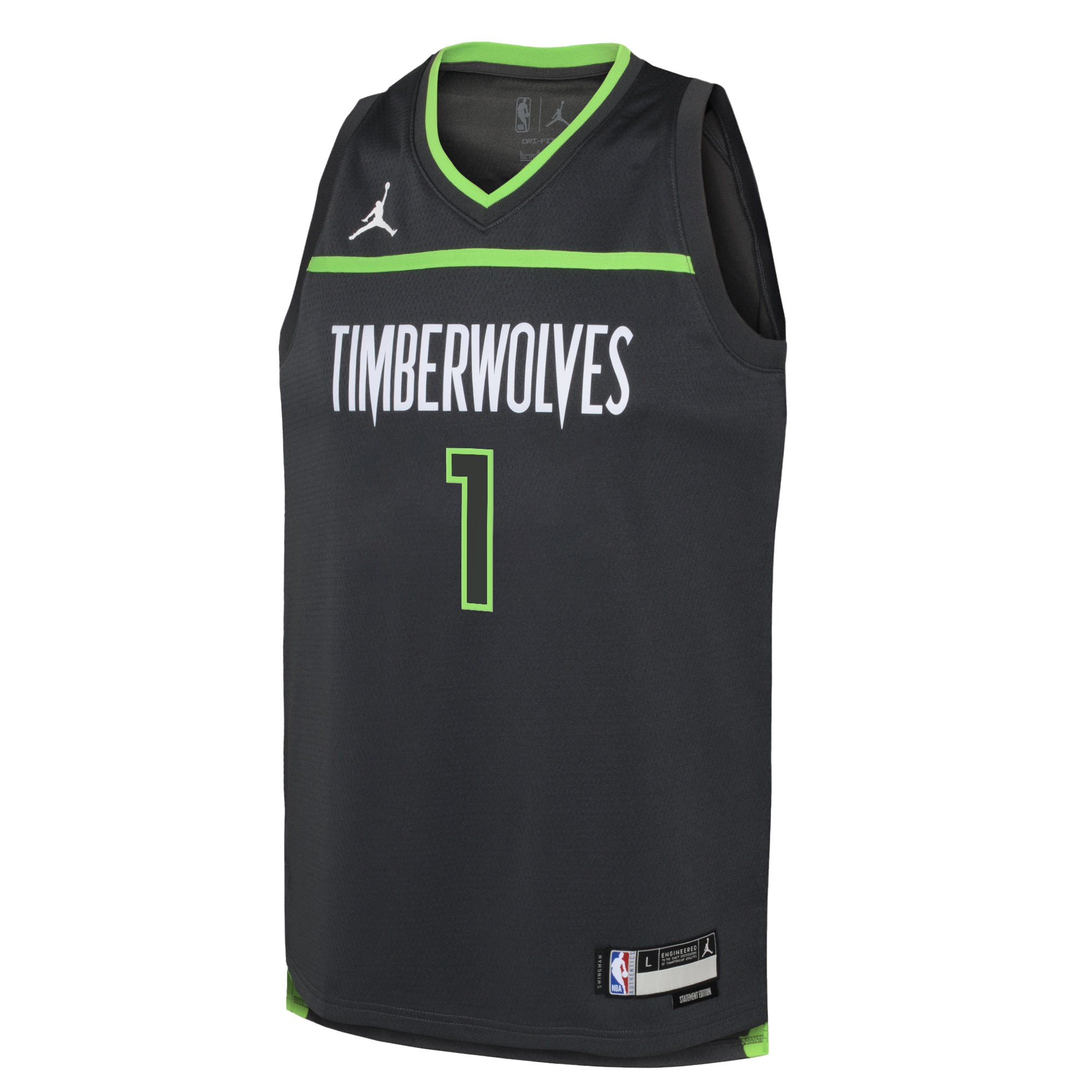 JORDAN YOUTH TIMBERWOLVES STATEMENT SWINGMAN JERSEY - ANTHONY EDWARDS