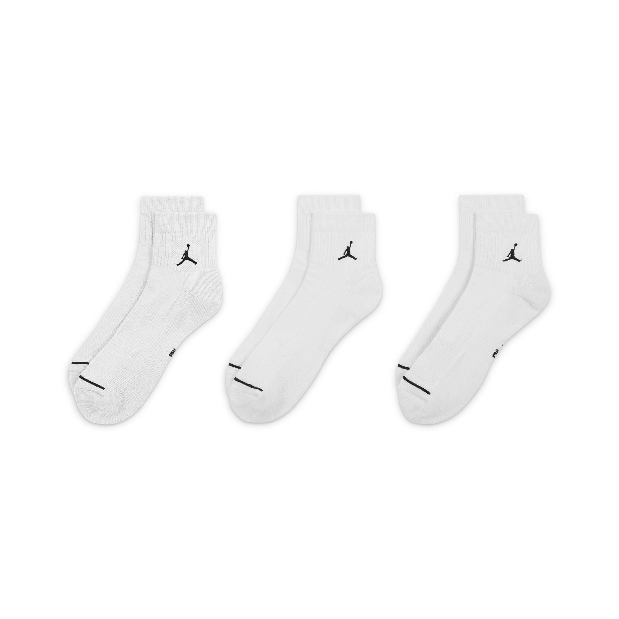 JORDAN UNISEX EVERYDAY CUSHIONED ANKLE SOCKS - 3 PACK