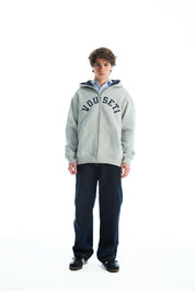 VOUSETI VARSITY ZIP THROUGH HOODIE