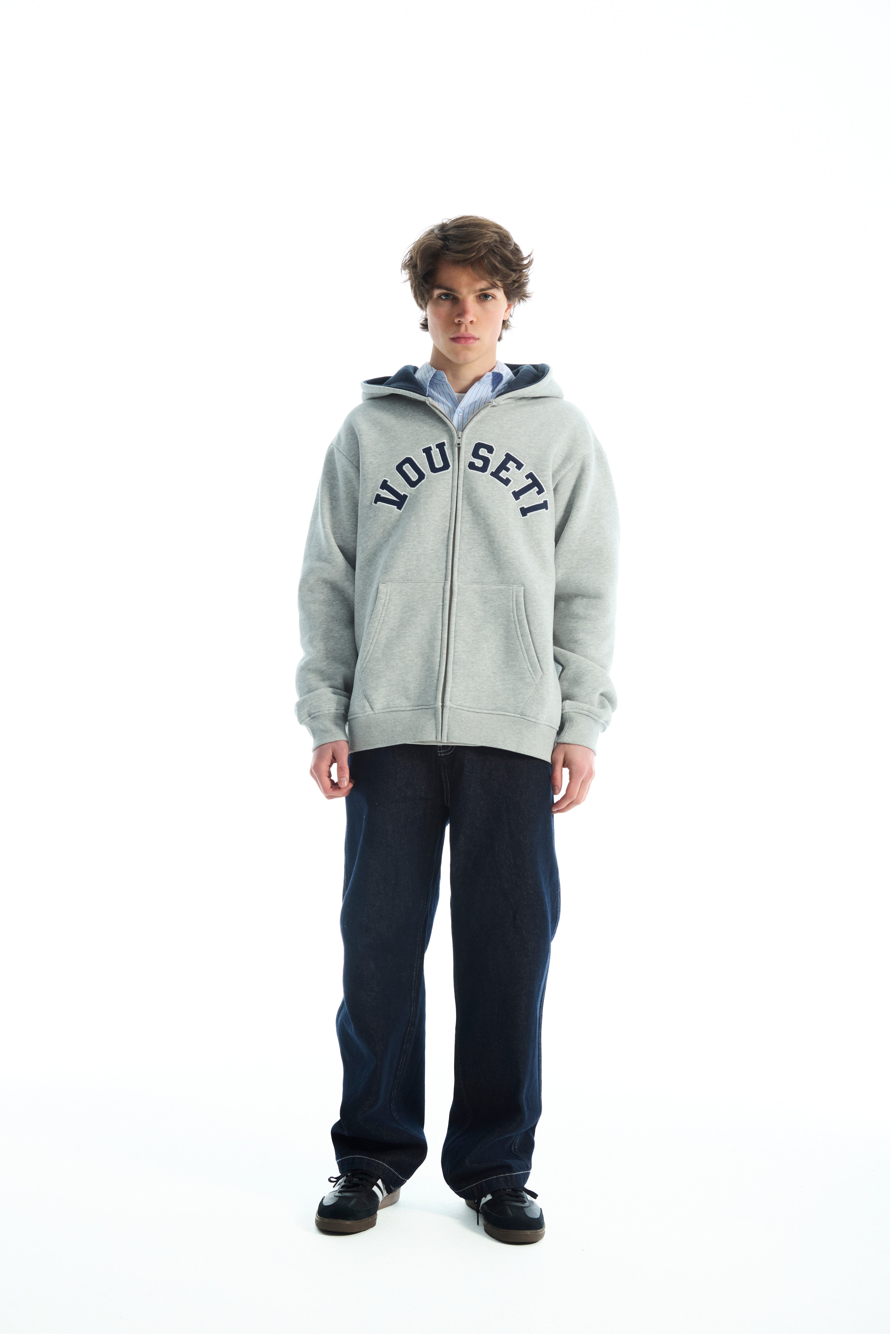 VOUSETI VARSITY ZIP THROUGH HOODIE