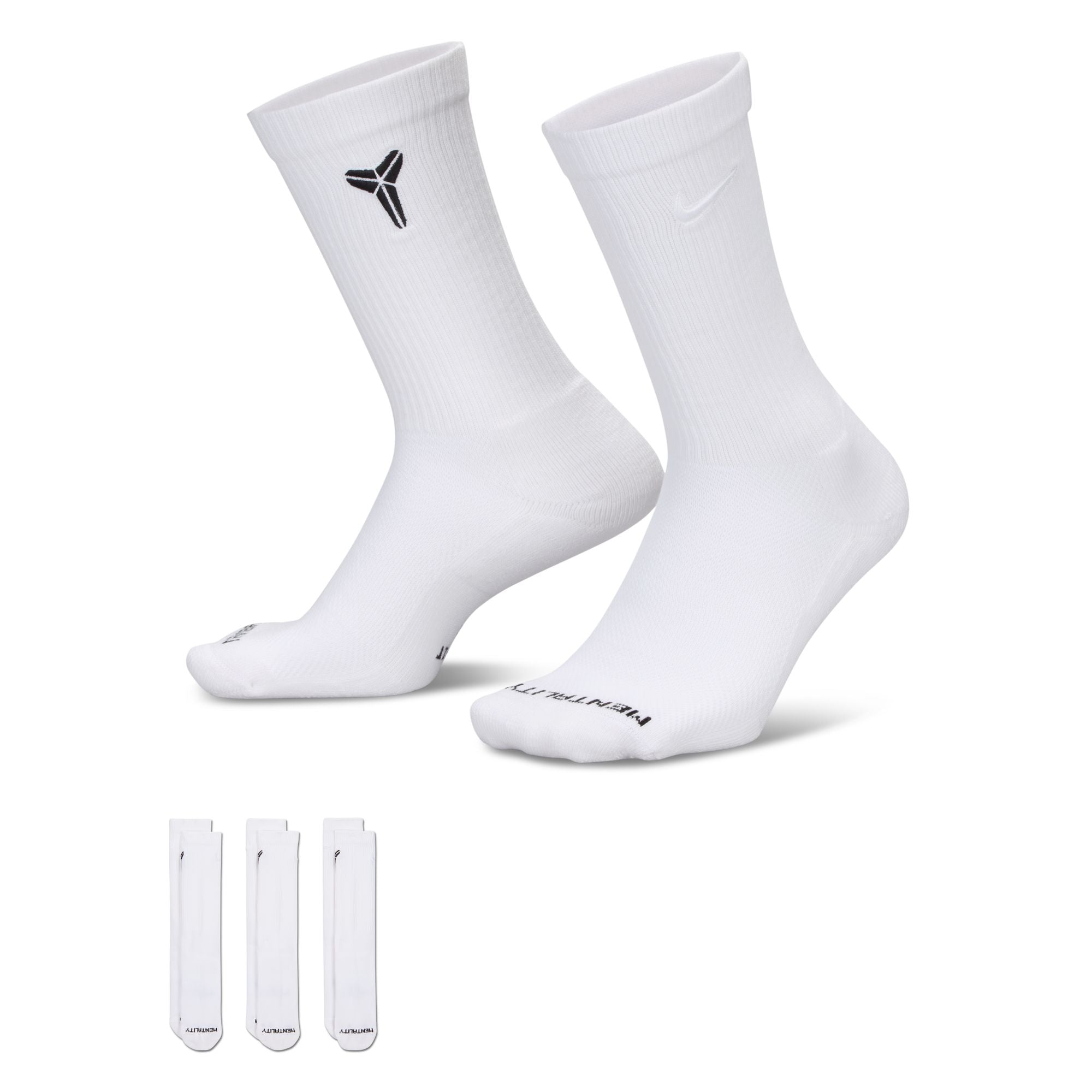 NIKE KOBE UNISEX EVERYDAY ELEVATED CREW SOCKS - 3 PACK