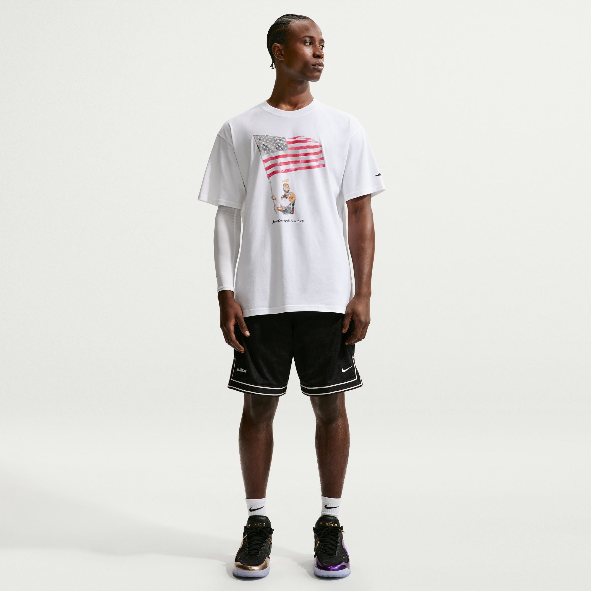 NIKE MENS LEBRON 'OLD GLORY' TEE