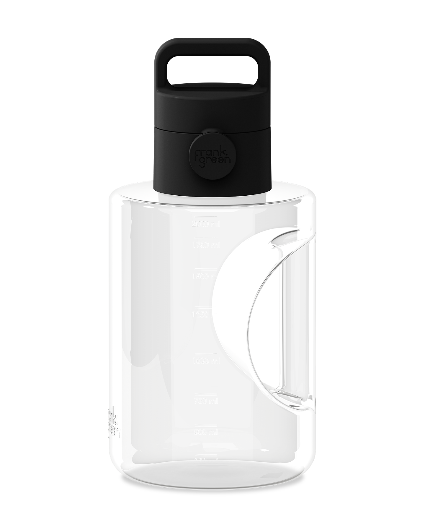 FRANK GREEN 68OZ TITAN REUSABLE BOTTLE CLEAR WITH GRIP & SIP LID MIDNIGHT