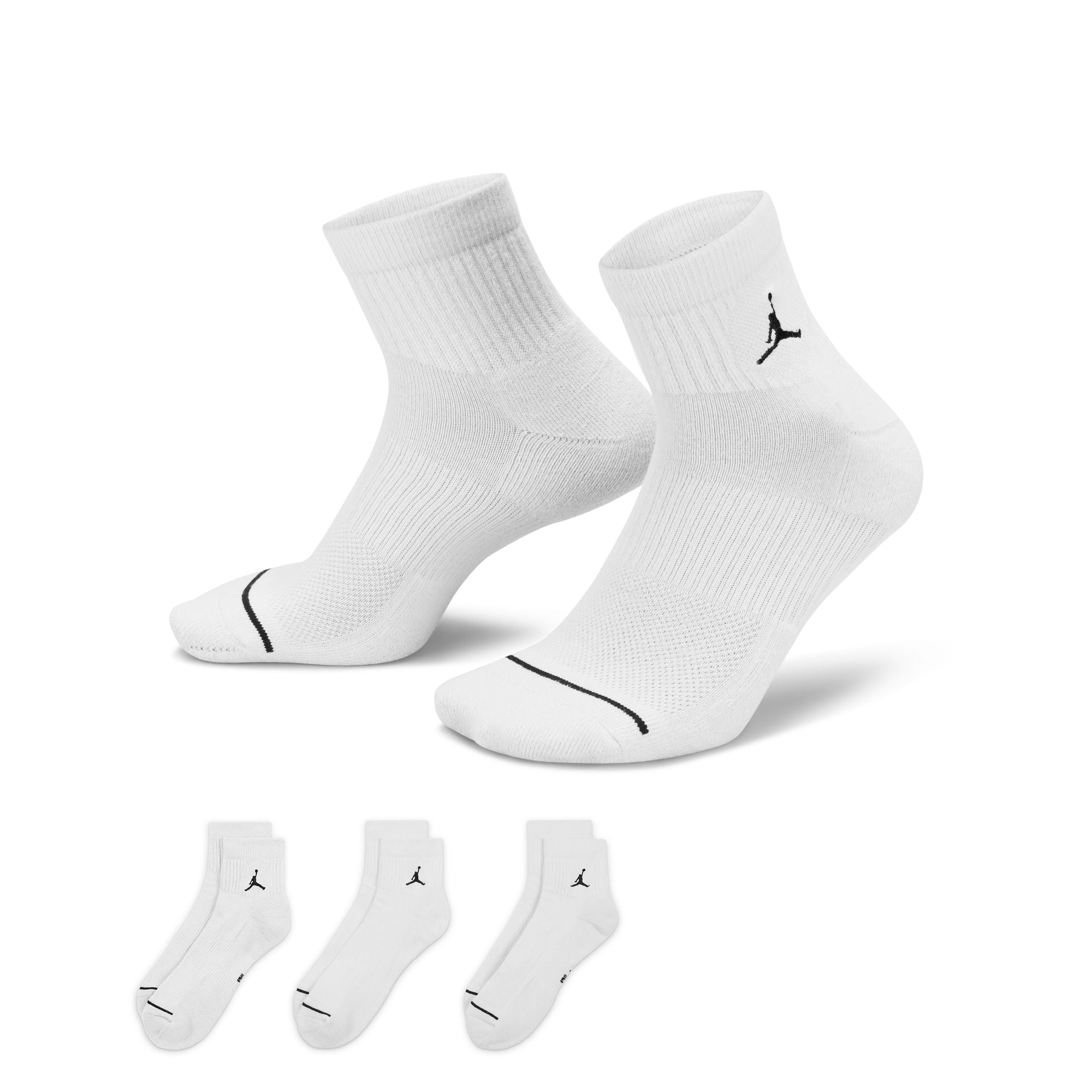 JORDAN UNISEX EVERYDAY CUSHIONED ANKLE SOCKS - 3 PACK