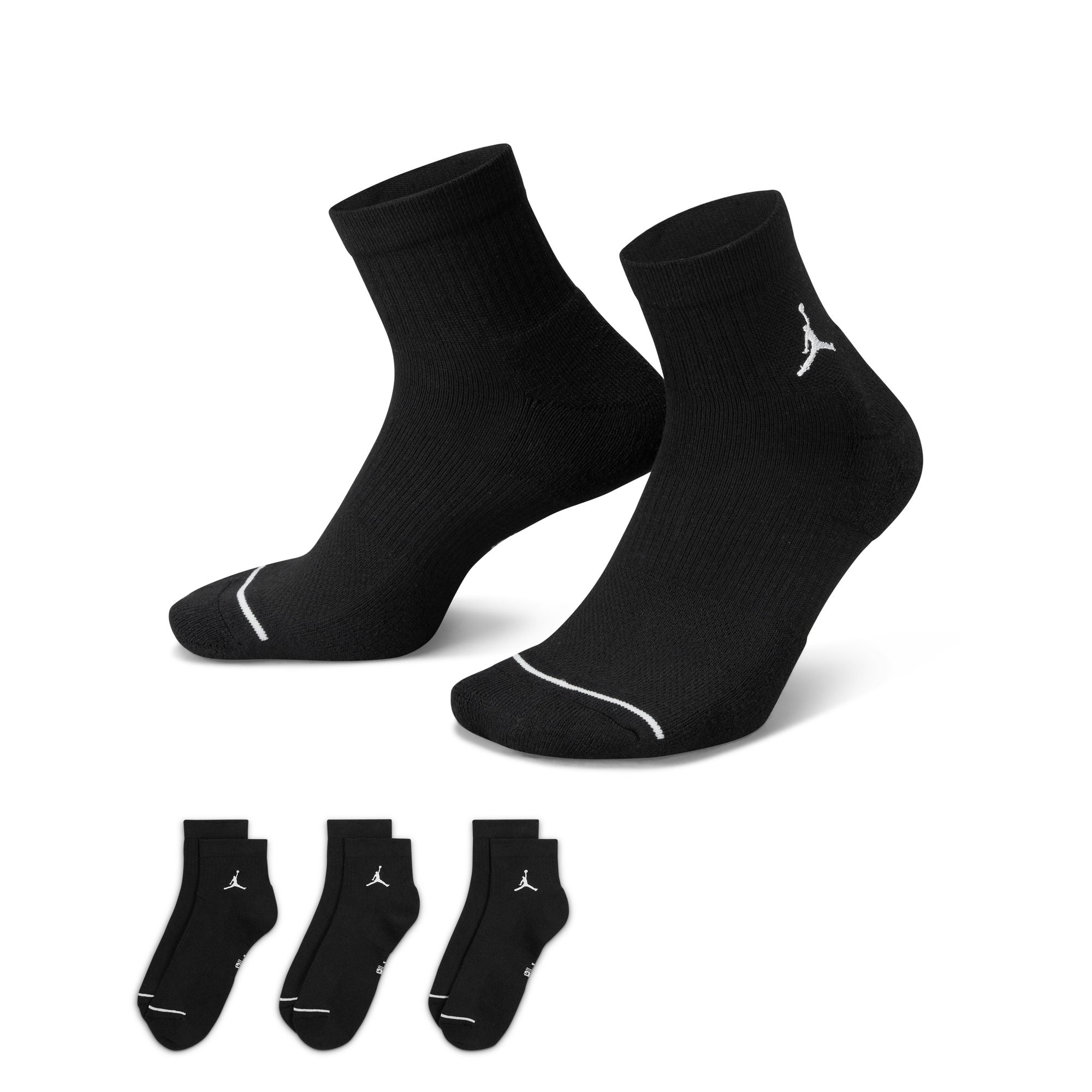 JORDAN UNISEX EVERYDAY CUSHIONED ANKLE SOCKS - 3 PACK
