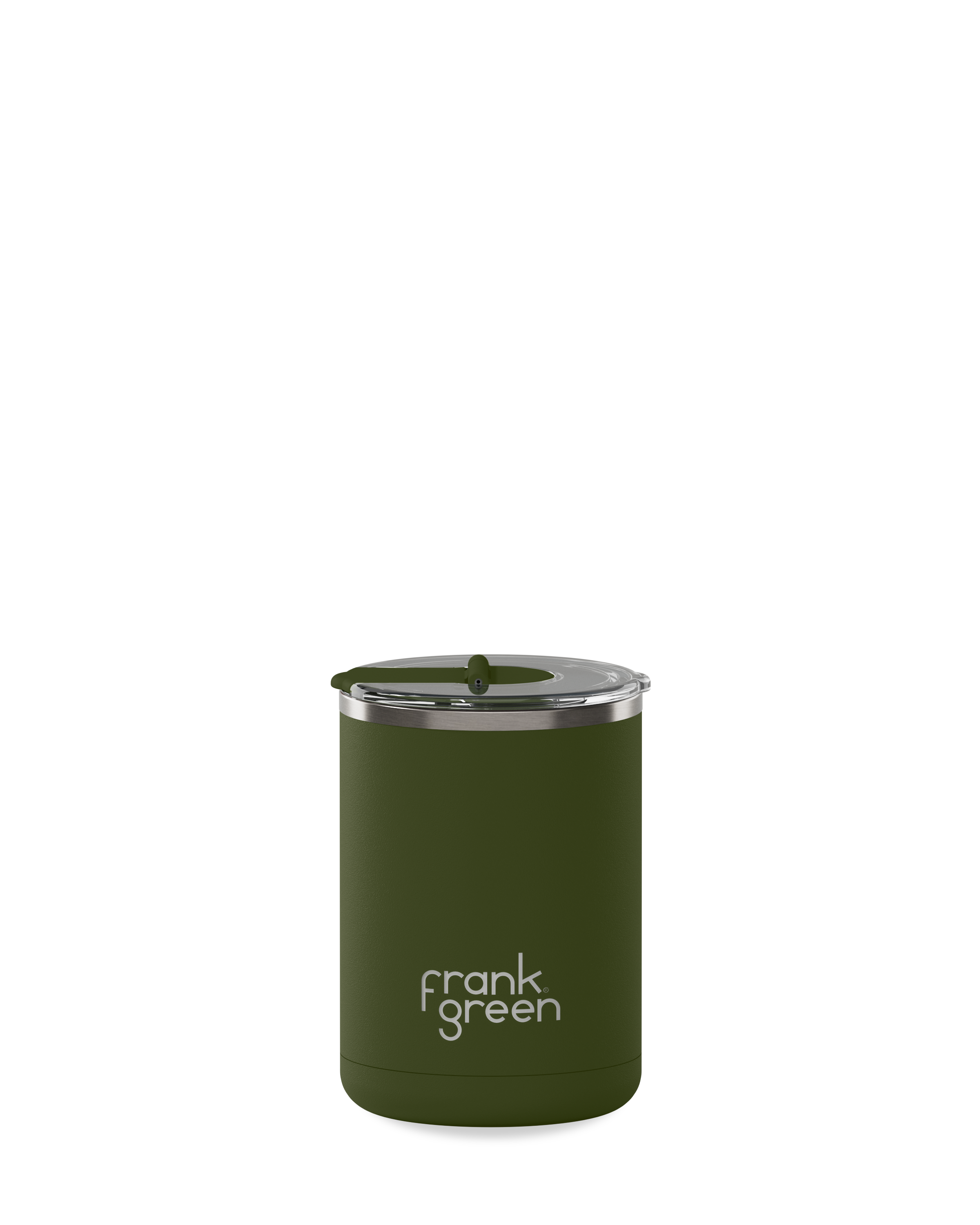 FRANK GREEN CERAMIC COFFEE CUP WITH HINGED LID 12OZ