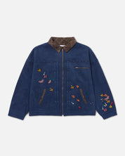 RYOKO RAIN INDIGO SUEDE FLIGHT WORK JACKET
